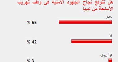 55% من القراء يتوقعون نجاح الأمن فى وقف تهريب الأسلحة من ليبيا 
