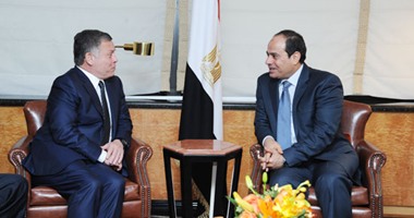 الرئاسة: السيسى بحث مع ملك الأردن الإرهاب والأحداث فى سوريا وليبيا 