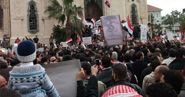 جانب من احتجاجات المصريين فى الإسكندرية