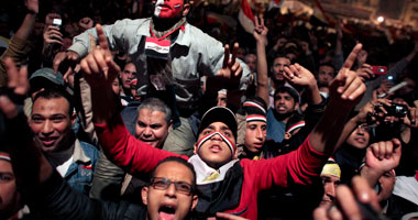 جانب من احتفالات المصريين برحيل مبارك