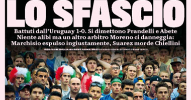 إيطاليا تتصدر عناوين صحف العالم بعد "وداع" المونديال..الصحف الإيطالية تصف "الآزو